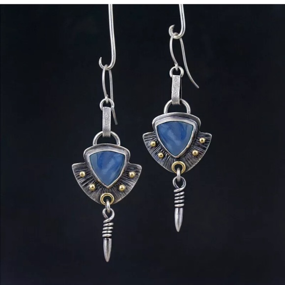 Elegant Boho Drop Earrings 925 Silver Cubic Zircon - Picture 1 of 3